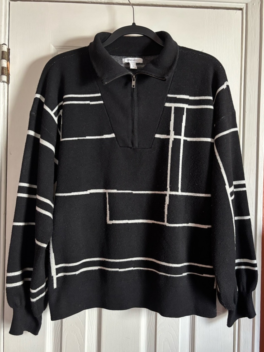 Nine West Black Quarter Zip-Up Sweater